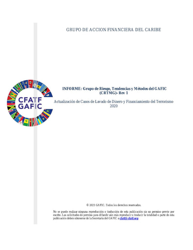 Informe del GAFIC relativo a los Casos Regionales del Lavado de Dinero y del Financiamiento del Terrorismo