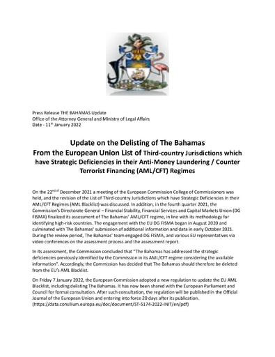 Press Release THE BAHAMAS Update (revised)
