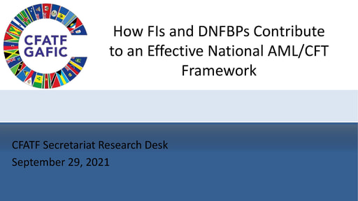 How FIs and DNFBPs Contribute to an Effective National AML CFT Framework rev